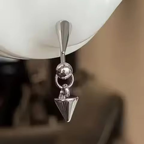Stainless Steel Curved Barbell Earrings – Detachable Spike Piercing Jewelry for Women, Y2K Punk Party Style