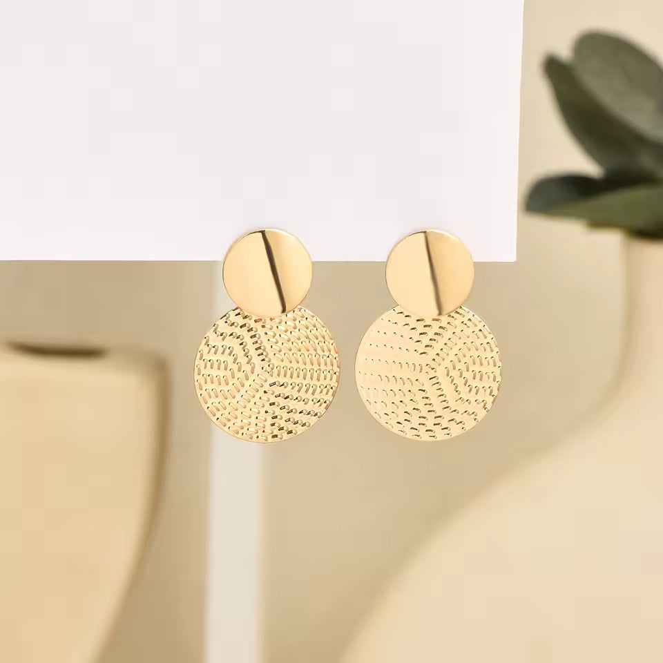 Boho Aura Earrings — Geometric Gold Design with Modern Artisan Elegance