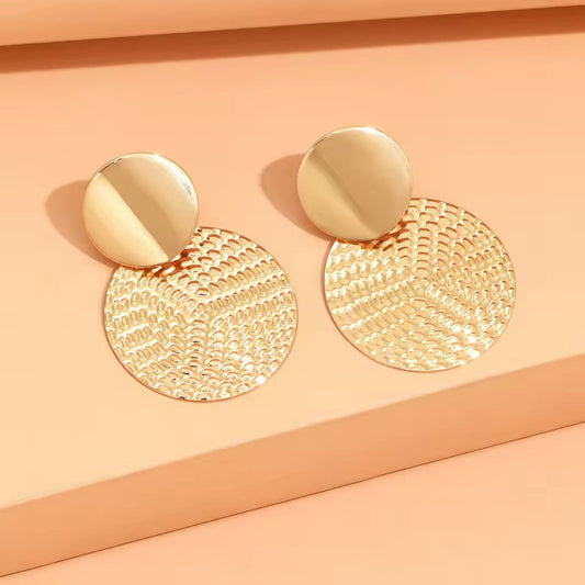 Boho Aura Earrings — Geometric Gold Design with Modern Artisan Elegance