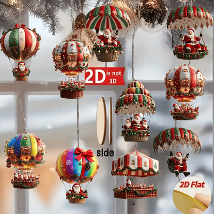 10 wooden Christmas baubles 2D Santa Claus!