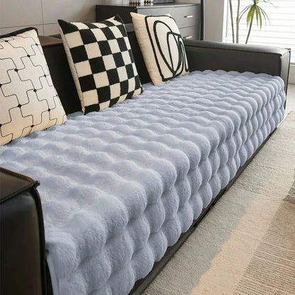 Soft, non-slip plush sofa cover