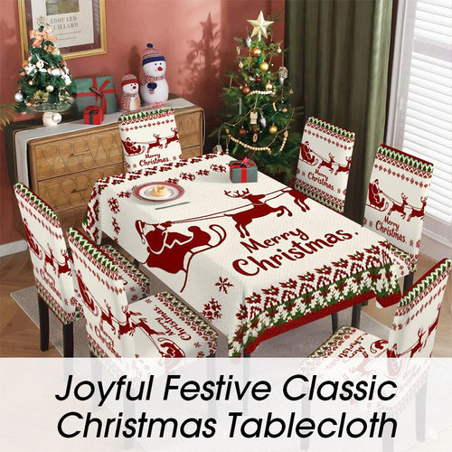 🔥Black Friday mega offer – 50% discount!🔥Joyful festive classic Christmas tablecloth