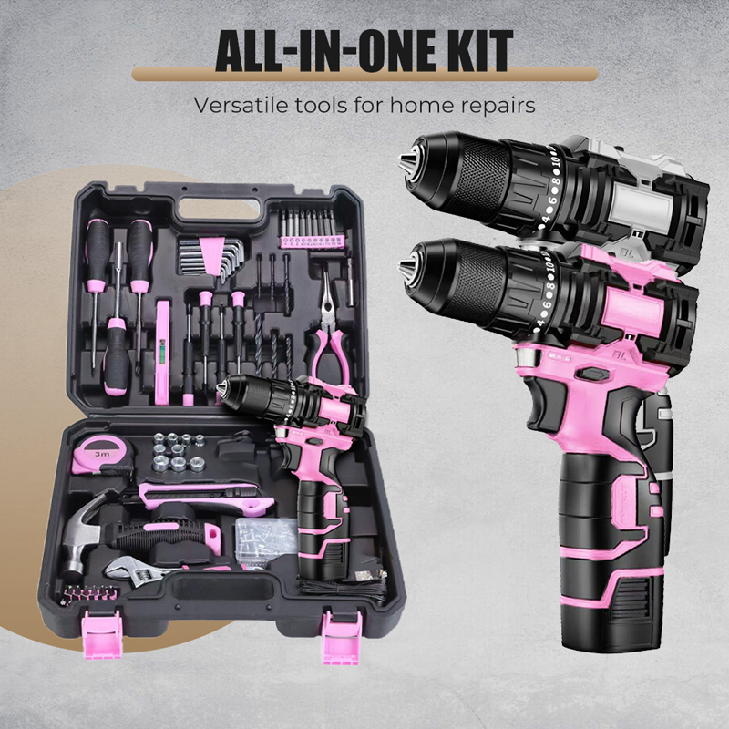 DEKO 8V Cordless Drill Set – 126-Piece Home Tool Kit With Storage Case, DIY Power Tools For Fence Work, Home Décor, Furniture Assembly & Everyday Repairs