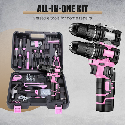 DEKO 8V Cordless Drill Set – 126-Piece Home Tool Kit With Storage Case, DIY Power Tools For Fence Work, Home Décor, Furniture Assembly & Everyday Repairs