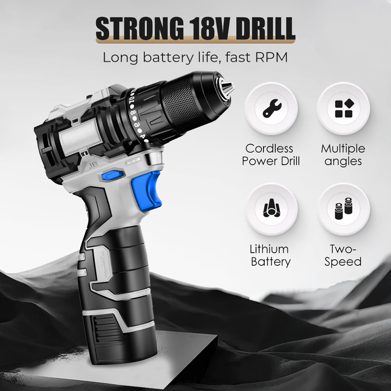 DEKO 8V Cordless Drill Set – 126-Piece Home Tool Kit With Storage Case, DIY Power Tools For Fence Work, Home Décor, Furniture Assembly & Everyday Repairs